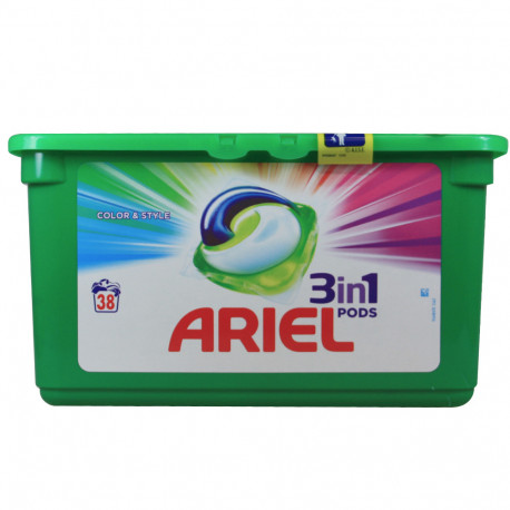 Ariel detergente en cápsulas 3 en 1 - 38 u. Color.
