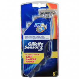 Gillette Sensor 3 maquinilla 8 u. Sensitive.