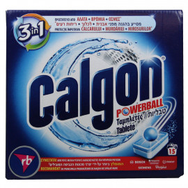 Calgon tablets powerball 195 gr. 3 en 1 - 15 u.