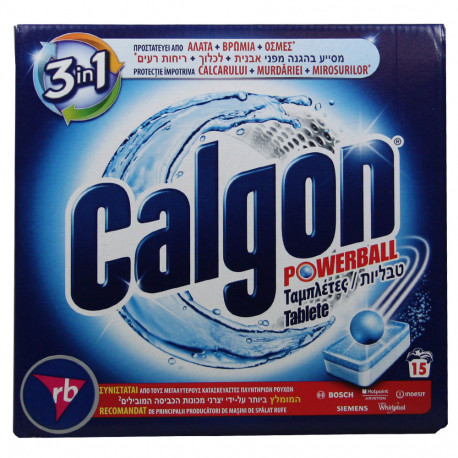 Calgon Powerball pastillas antical 3 en 1 15 u.