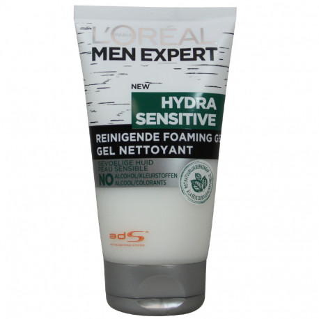 L'Oréal Men expert cleaning gel 150 ml. Hydra Sensitive without alcohol.