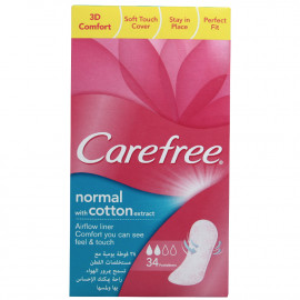 Carefree sanitary towels 34 u. Normal cotton.