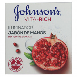 Johnson's pastilla de jabón pack 2 u. 2X250 gr. Flor de granada.