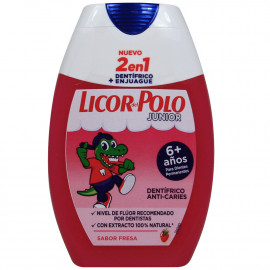 Licor del Polo dentífrico 75 ml. 2 en 1 Junior fresa.
