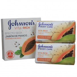 Johnson's pastilla de jabón 2X250 gr. Papaya.