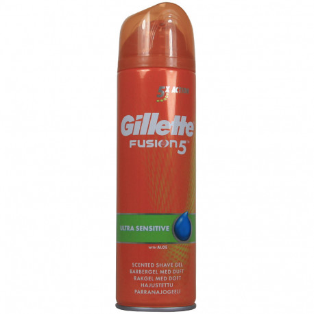 Gillette Fusion gel 200 ml. Ultra Sensitive.