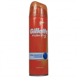 Gillette Fusion 5 shave gel 200 ml. Ultra sensitive menthol.