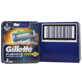 Gillette Fusion 5 Proglide power blades 4 u. Minibox.