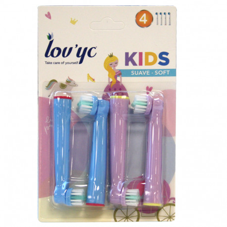 Lov'yc electric toothbrush refil 4 u. Princess 1 minibox 20 u.