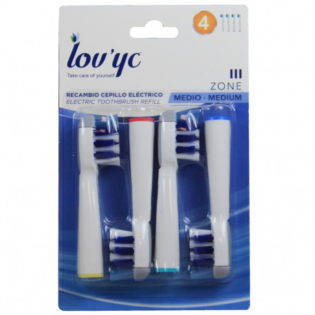 Lov'yc electric toothbrush refil 4 u. III Zone minibox 20 u.