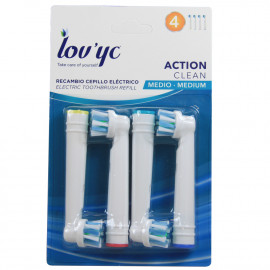 Lov'yc electric toothbrush refill 4 u. Action Clean minibox 20 u.