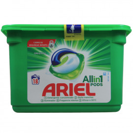 Ariel detergent in tabs all in one 18 u. Original 486 gr.