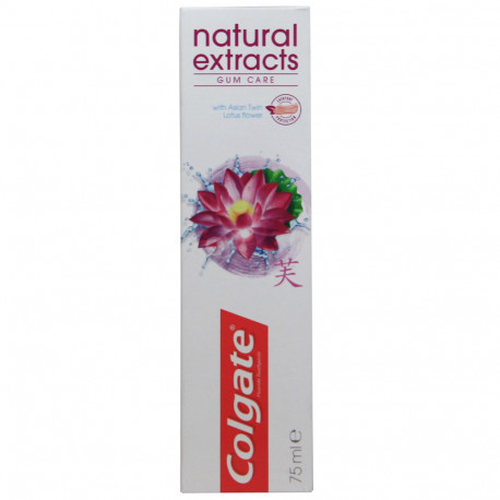 Colgate pasta de dientes 75 ml. Extractos naturales flor de loto.