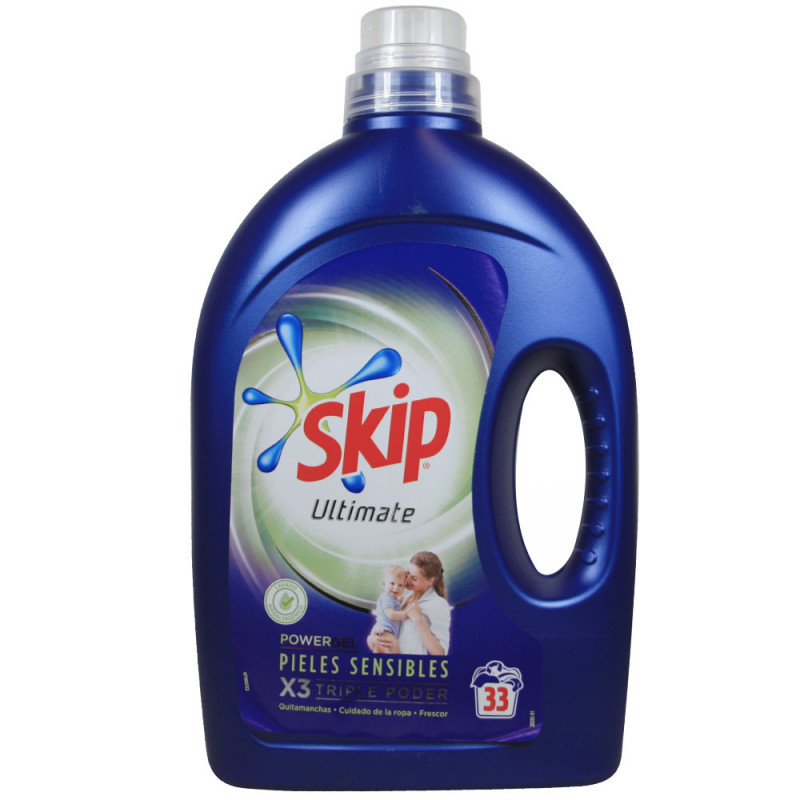 Skip liquid detergent 33 dose 1,65 l. Ultimate sensitive skins X3 triple  power. - Tarraco Import Export