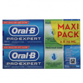Oral B pasta de dientes 2 X 75 ml. Pro-expert frescor extremo.