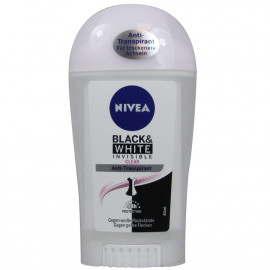 Nivea desodorante stick 40 ml. Black & white invisible clear.