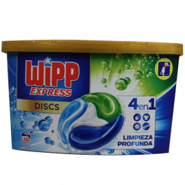 Wipp Express detergente en cápsulas 10 u. 4 en 1 limpieza profunda.