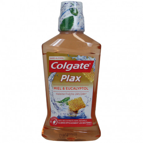 Colgate plax enjuague bucal 500 ml. Miel y eucalipto.