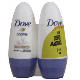Dove desodorante roll-on 2X50 ml. Original.
