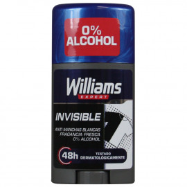Williams desodorante stick 75 ml. Invisible.