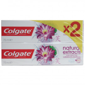 Colgate pasta de dientes 2X75 ml. Extractos naturales flor de loto.