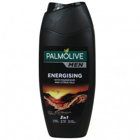Palmolive gel 250 ml. Men energising 3 in 1 body, face & hair.