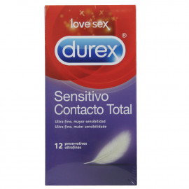 Durex preservativos 12 u. Sensitivo contacto total.