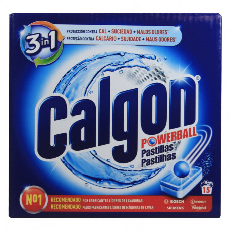 Calgon tablets powerball 195 gr. 4 in 1 - 15 u. - Tarraco Import