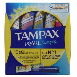 Tampax compak pearl 18 u. Regular.