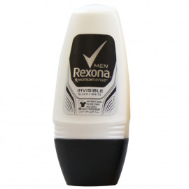 Rexona desodorante roll-on 50 ml. Men Invisible Blanco y Negro.