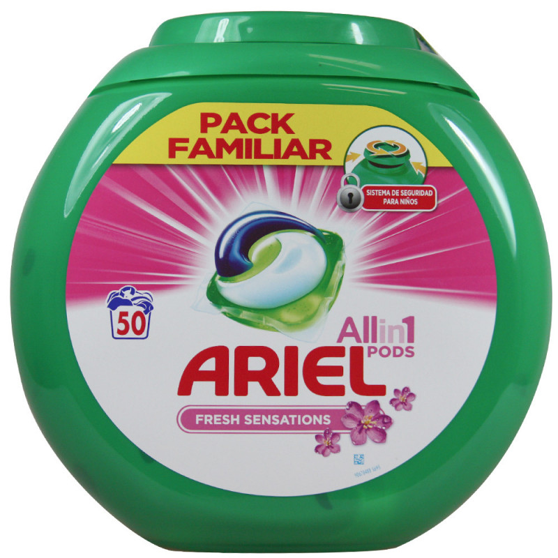 Ariel detergente en cápsulas all in one 50 u. Fresh sensations. - Tarraco  Import Export