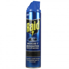 Raid spray insecticide 600 ml. Flies and mosquitoes natural fresh.