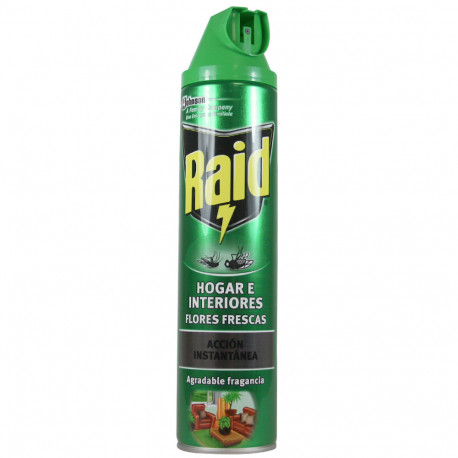 Raid insecticida spray 600 ml. Moscas y mosquitos hogar y plantas.