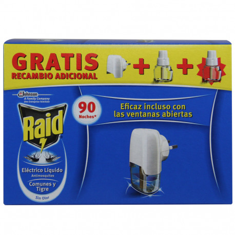Raid antimosquito electric device with refill 90 night pack of 2 u.
