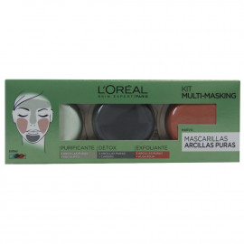 L'Oréal Skin Perfect facial mask 3 X 10 ml. Purifying, detox and exfoliant.