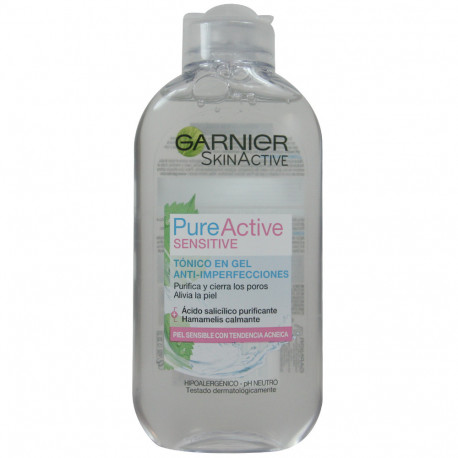 Garnier Skin Active tónico facial en gel 200 ml. Sensitive.