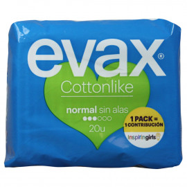 Evax compresas 20 u. Cottonlike normal sin alas.