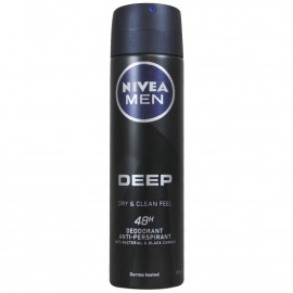Nivea desodorante spray 150 ml. Men deep dry & clean black carbon.