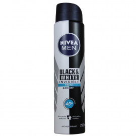 Nivea desodorante spray 250 ml. Men Invisible black & white fresh.