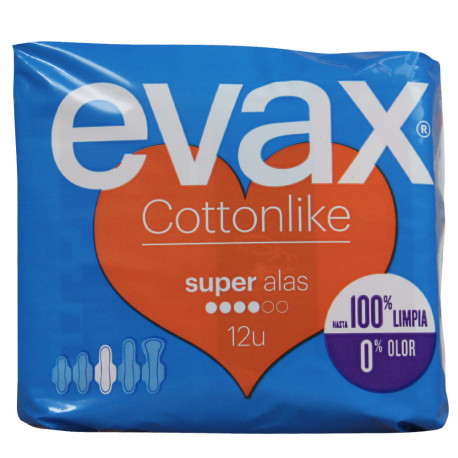 Evax sanitary 12 u. Cottonlike super with wings.
