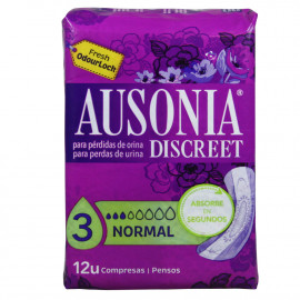Ausonia Discreet compresas 12 u. Normal.