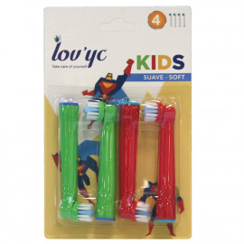 Lov'yc electric toothbrush refill 4 u. Superheroes.
