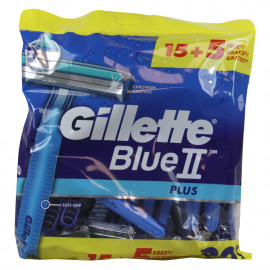 Gillette maquinilla afeitar Blue II plus 15+5 u.