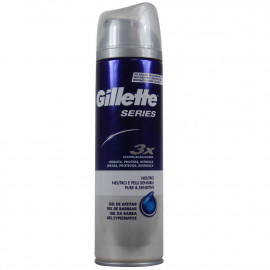 Gillette series gel de afeitar 200 ml. Neutro pieles sensibles.