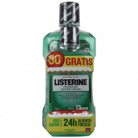 Listerine antiséptico bucal 500 ml. + 250 ml. Protección dientes y encías