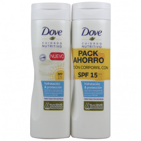 Dove body lotion 2X250 ml. Hydrates and protects protection 15.