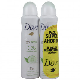 Dove desodorante spray 2X150 ml. Go Fresh Pepino y Té Verde.