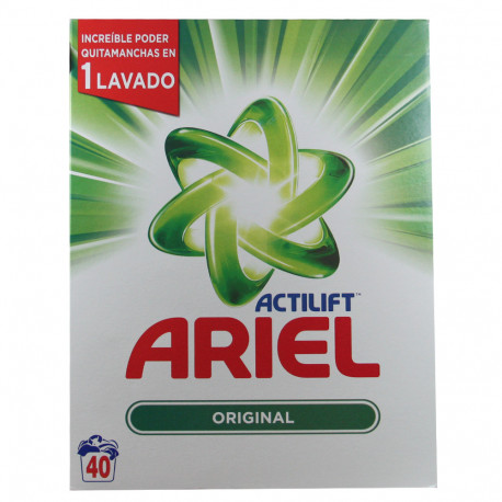 Ariel detergente en polvo 40 dosis 2600 gr. Original.