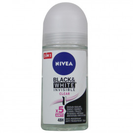 Nivea desodorante roll-on 50 ml. Black & white invisible clear.