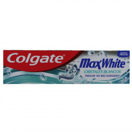 Colgate pasta de dientes 75 ml. Max white cristales blancos menta.